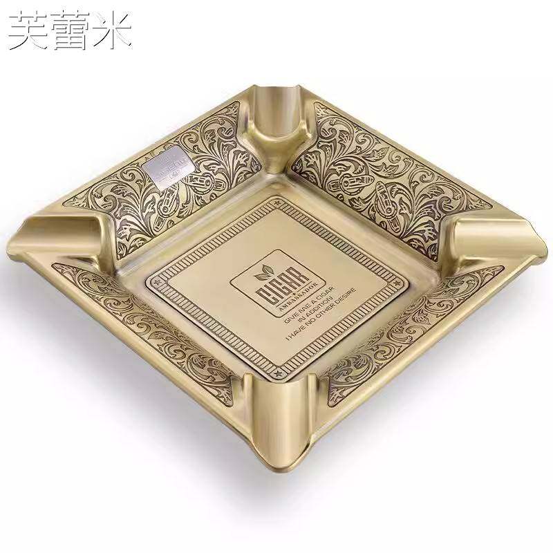芙蕾米欧美时尚雪茄烟灰缸大口径雪茄烟槽金属创意烟居家办公缸灭烟器床笠拉车