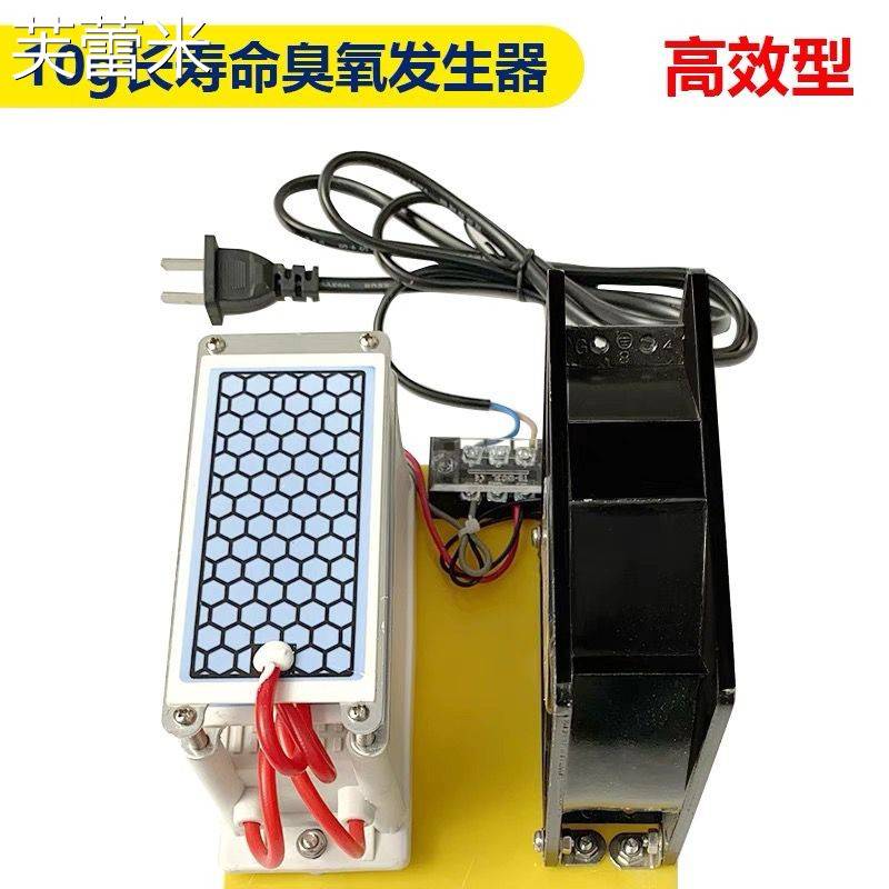 芙蕾米220V 10g简易一体臭氧发生器电源陶瓷臭氧片风扇杀菌消毒分解甲醛床笠拉车