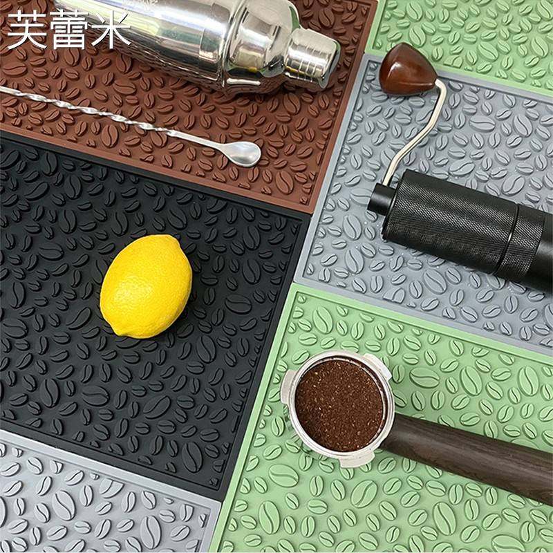 芙蕾米咖啡吧台垫沥水垫压粉垫手冲垫咖啡器具防滑桌垫硅胶咖啡豆布粉垫床笠拉车