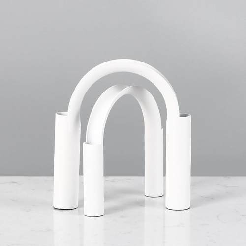 现代简约创意烤漆铁艺花器餐桌客厅书房家居软装饰品电视柜摆件