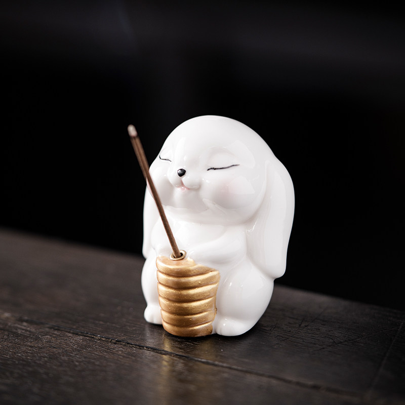 创意可爱萌兔线香插香插座图片