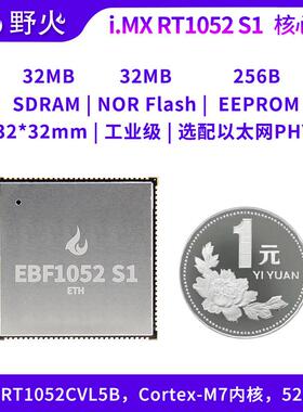 野火 EBF1052 i.MX RT1052 S1 邮票孔核心板 Cortex-M7 工业级