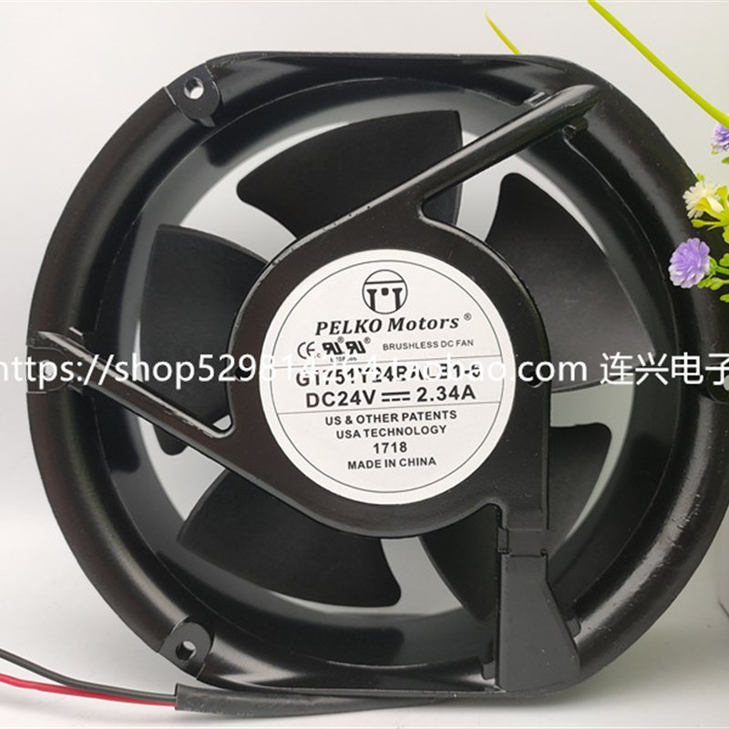 全新 PELKO Motors G1751Y24BALB1-S/5 24V 2.34A 变频器散热风扇