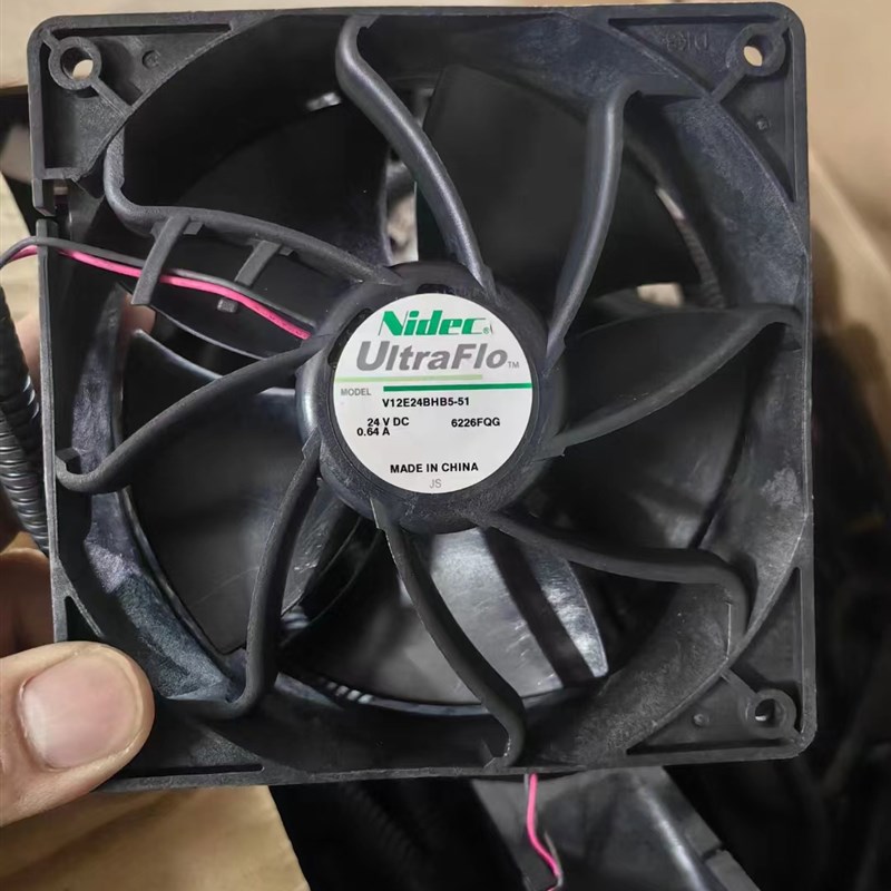 V12E24BHB5-51 原装全新NIDEC 12038 24V 0.64A 散热风扇12cm厘米