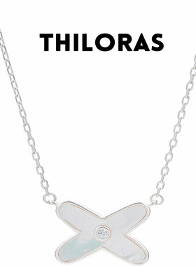 【Tia之夜 大狂】THILORAS蒂洛拉交叉白贝母项链女带钻TL80034
