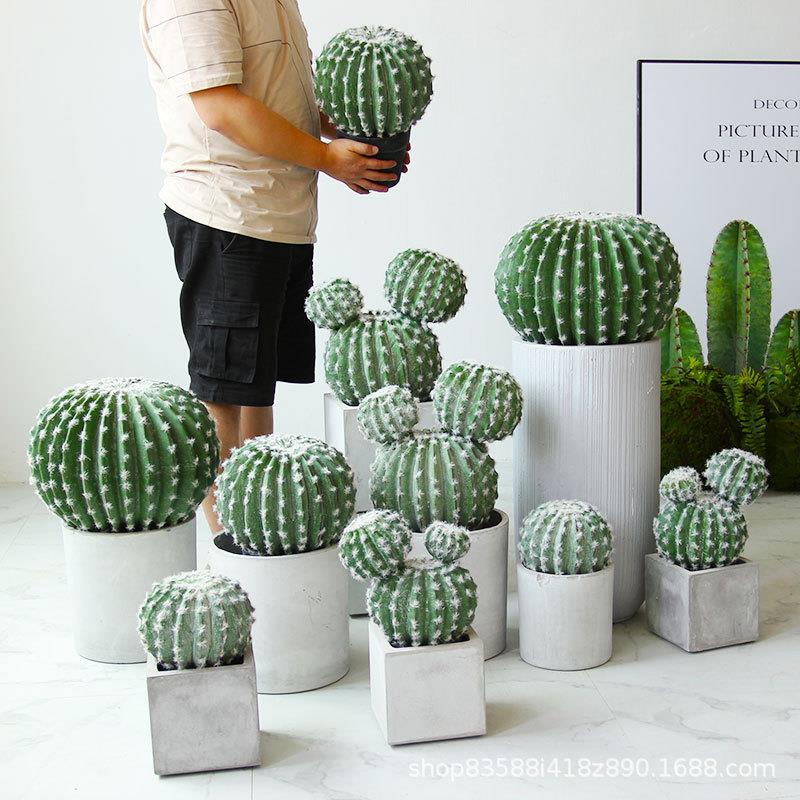 北欧仿真仙人掌仙人球盆栽植物摆件假绿植盆景装饰热带沙漠风造景