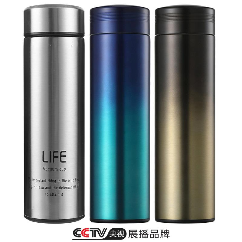 B5016不锈钢保温杯304水杯情侣杯子办公商务杯炫彩广告礼品杯