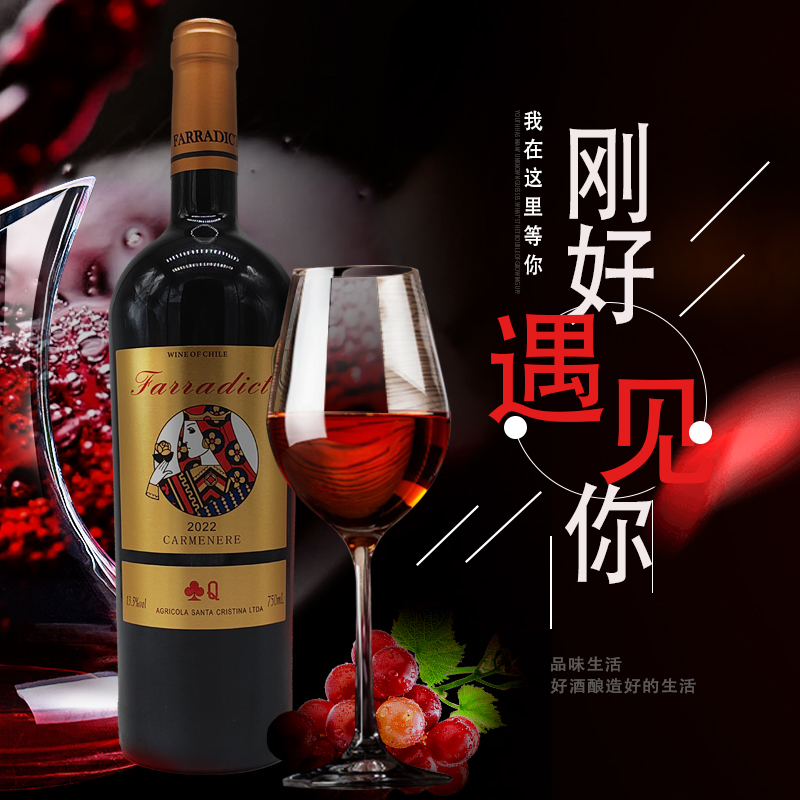 富拉特梅花Q佳美娜智利原产红酒
