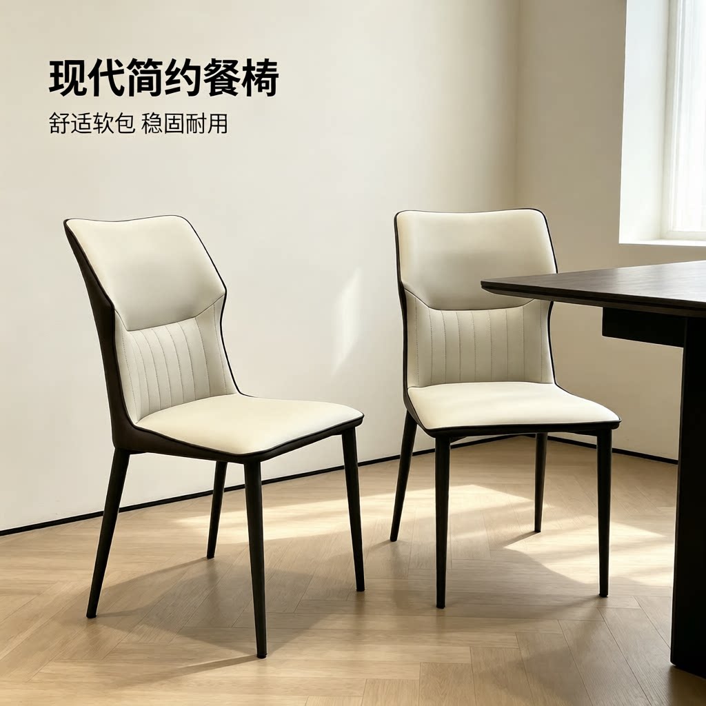 新款轻奢餐椅家用现代简约靠背椅意式酒店餐厅猫抓皮椅子餐桌凳子