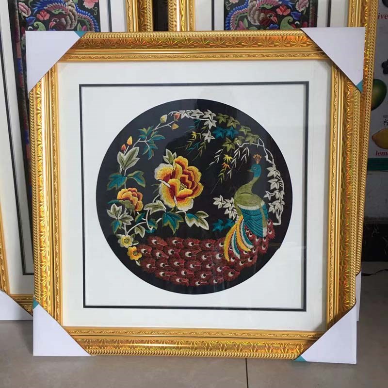 民族风刺绣挂画装饰画精品壁画客厅玄关组合挂画图片