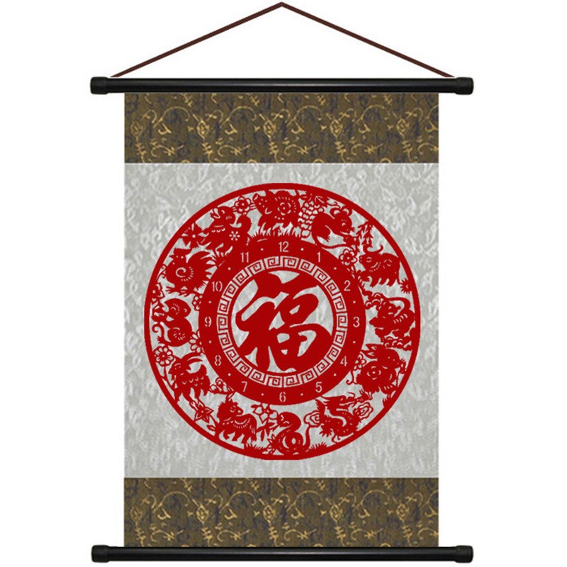 剪纸装饰画空白卷轴磁吸窗花简单方便双面裱绫礼盒装飞点儿图片
