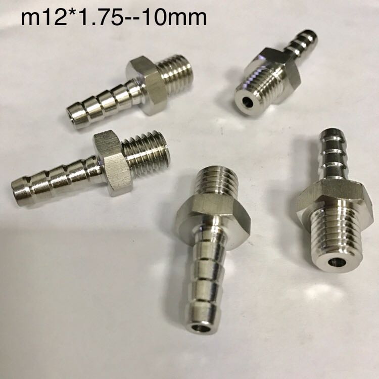 316L 不锈钢宝塔接头 外螺纹M12x1.75 宝塔杆倒刺直径10-10.2mm