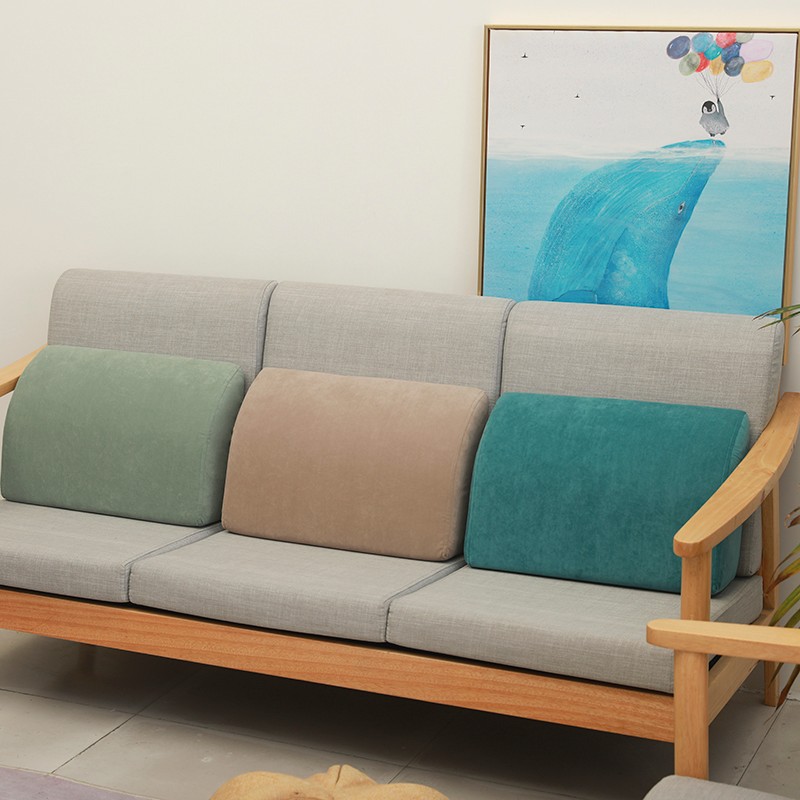 沙发靠枕靠背垫客厅卧室长方形纯色久坐支撑护腰硬海X绵腰枕腰靠