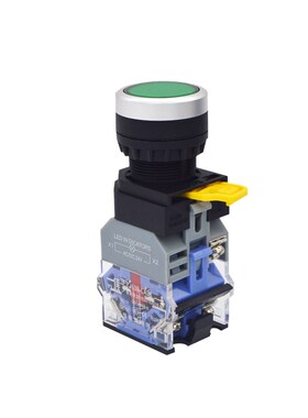 一佳按钮开关LA38A-11BDNT自复20ZS自锁带灯点动圆形电源启动停止