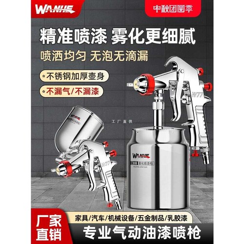 万河喷漆枪油漆喷枪气动喷漆罐一体机专用乳胶涂料汽车气泵喷漆壶