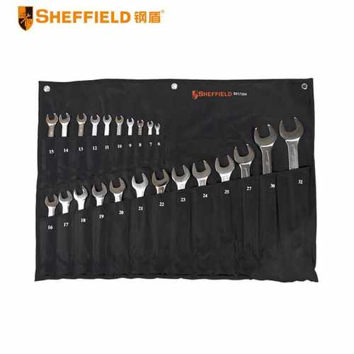 钢盾 SHEFFIELD S017304  23件套公制凹筋两用扳手套装组合