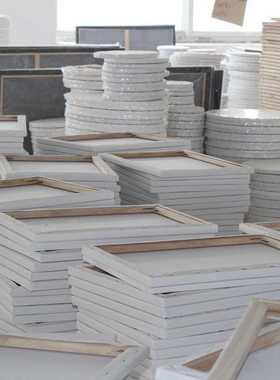 宏业画材100m×175油画框中纹纯棉实木欧式大画框白色涂层油画板