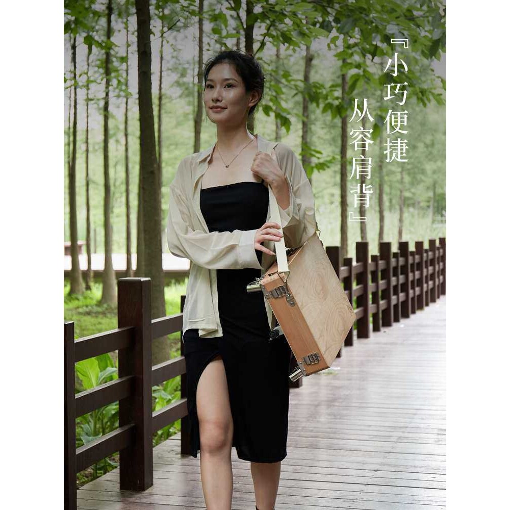 手提铝合金写生油画箱男女轻便便携式支架式三脚画箱多功能绘