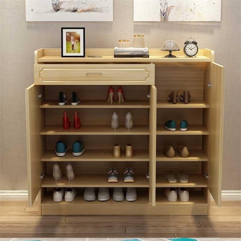 纯实木鞋柜家用门口大容量多层经济松木多功能客厅玄关柜原木