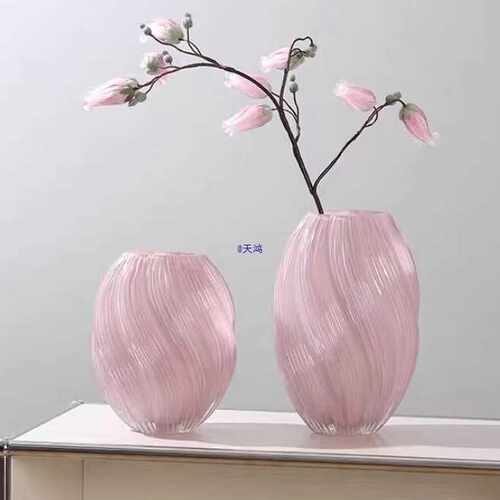 玻璃花瓶摆件花轻奢感客厅鲜花干花法式插花水养家居饰品