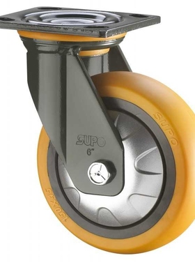 5寸万向聚氨酯PU 橙色 承重型 SUPO 向荣工业脚轮J07S-01-125-262