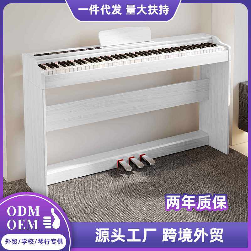 LeGemCharr/镭晶彩新款木纹88键多功能电钢琴立式钢琴无盖