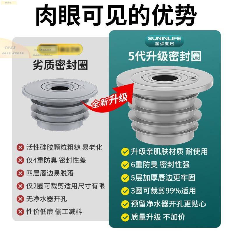 下水管防返臭神器下水道密封圈洗手盆排水管道防溢水密封塞子通用