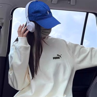 奥特莱斯V长袖圆领卫衣女2026秋冬季宽松情侣连帽卫上衣男女同款