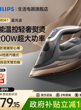 飞利浦蒸汽电熨斗挂烫机家用大功率小型便携烫衣服DST8041