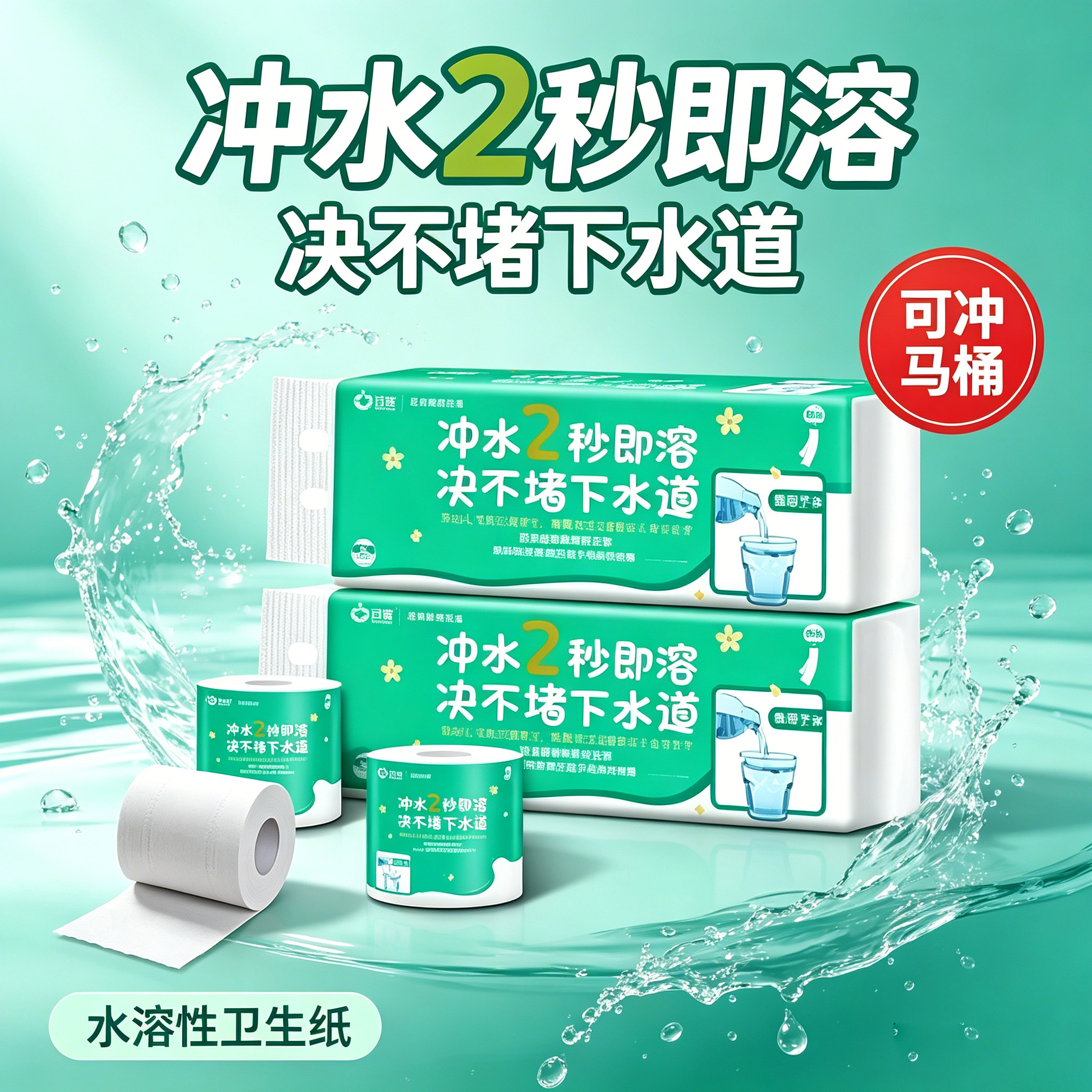 日诺可溶速溶易融降解厕纸卫生纸
