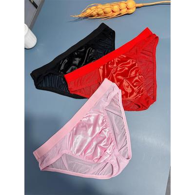 【男款】五彩糖果色亮面网纱时尚舒适男士三角短裤