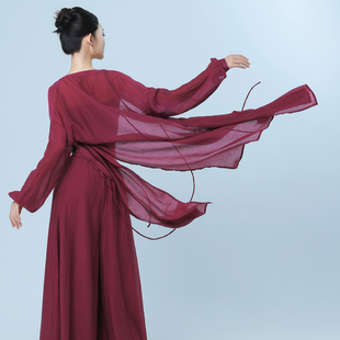 艾舞尔古风宽袖 中国舞国风古典舞演出服仙气飘逸 外披纱衣女中长款