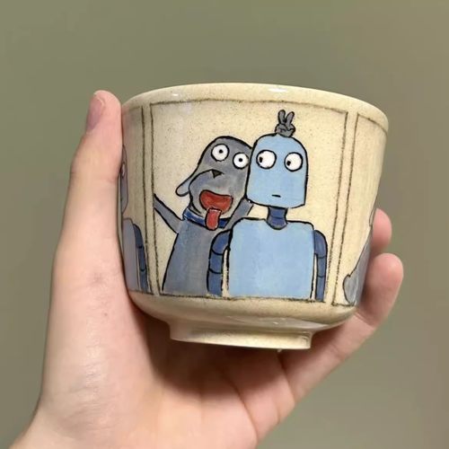 勾画手绘机器人之梦陶瓷咖啡杯