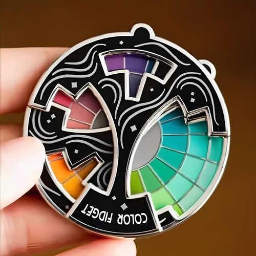 色彩互动旋转器钥匙扣挂件