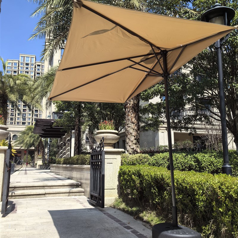 户外靠墙半边伞升降阳p台遮阳伞侧边长方形庭院小伞花园露台太阳