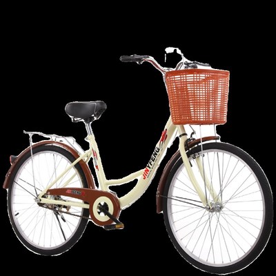 自行车女款通勤轻便m男女士代步24寸26寸大人大学生实心胎成人单