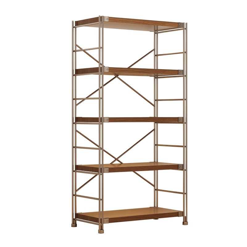 日式置物架落地多层客厅阳台简约中古F储物架书架厨房微波炉收纳