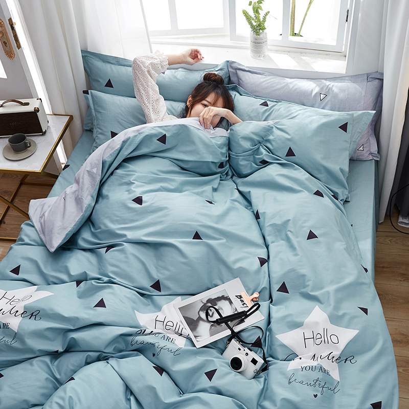 全棉四件套 学生床上用品1v.2m单人三件套 双人1.8米床套件