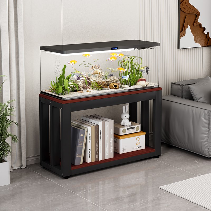 鱼缸架子承重底座底柜小型鱼缸放置柜定制P铁艺钢木底架鱼缸桌