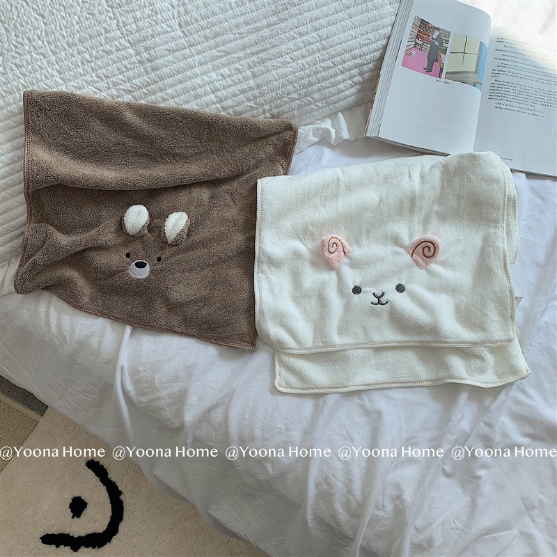 软绵绵超可爱立体小熊小羊毛巾浴巾套装居家少女情侣洗脸棉巾吸水