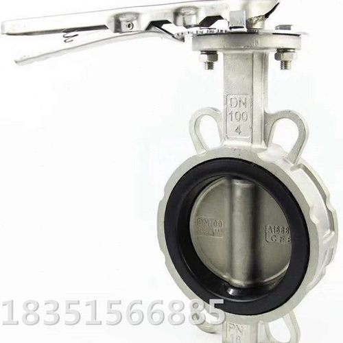 D71X-16P手柄动对夹式四氟304不锈钢蝶阀DN50 65 80 100 125 150
