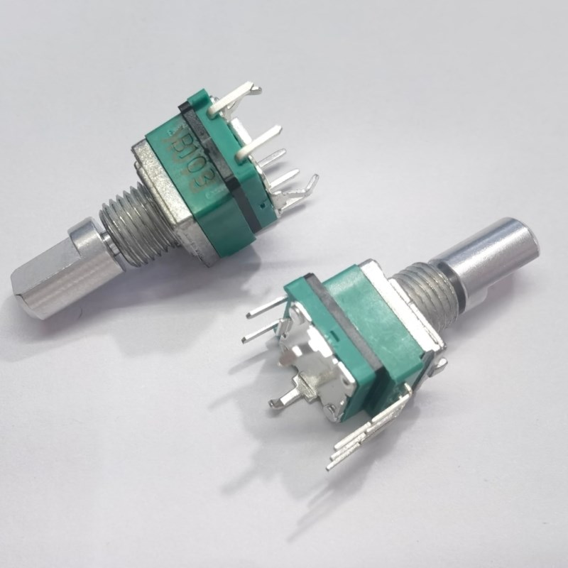 优质台产RV097音量音响车载可调电位器B10K单联5脚带按键按压开关