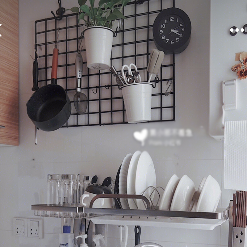 厨房收纳整理货架网片网格铁丝网置物蓝展会挂网超市置物架收纳架