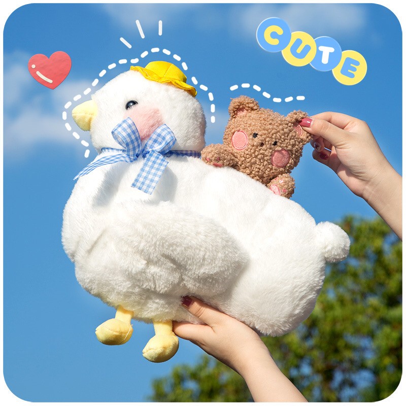 可爱鸭鸭热水袋!2022新款暖手宝防爆暖水袋女抱枕毛绒暖宝宝充电