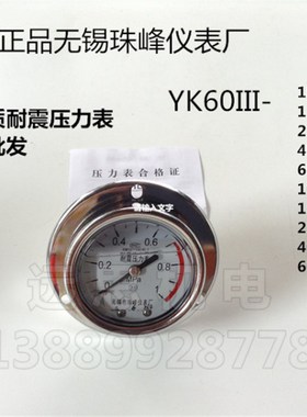 无锡 珠峰 ZF 抗震压力表 YK60III 25 40 60 mpa 耐震 油表 耐用