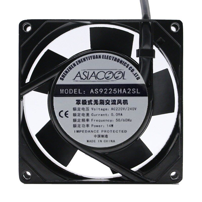 ASIACOOL工业静音220V机柜配电箱电焊机设备轴流纯铜电机散热风扇