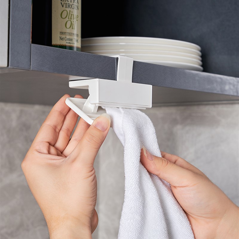 KM.5032.日式抹布夹卡扣式创意多用夹子加大号橱柜抹布收纳夹米木