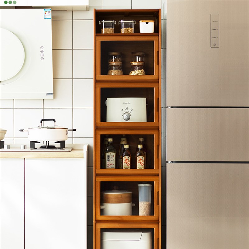 厨房置物架洞洞板餐边柜多功能收纳柜电器落地微波炉橱柜储物柜子