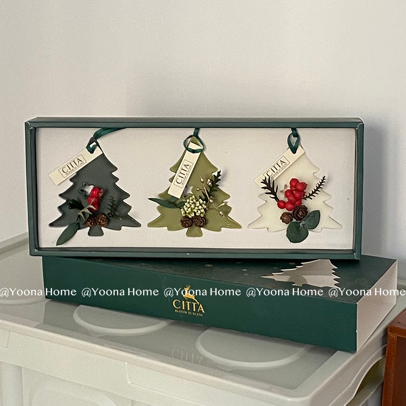 圣诞树香氛蜡片创意香薰蜡烛女生衣柜鞋柜卫生间生日新年礼物礼盒