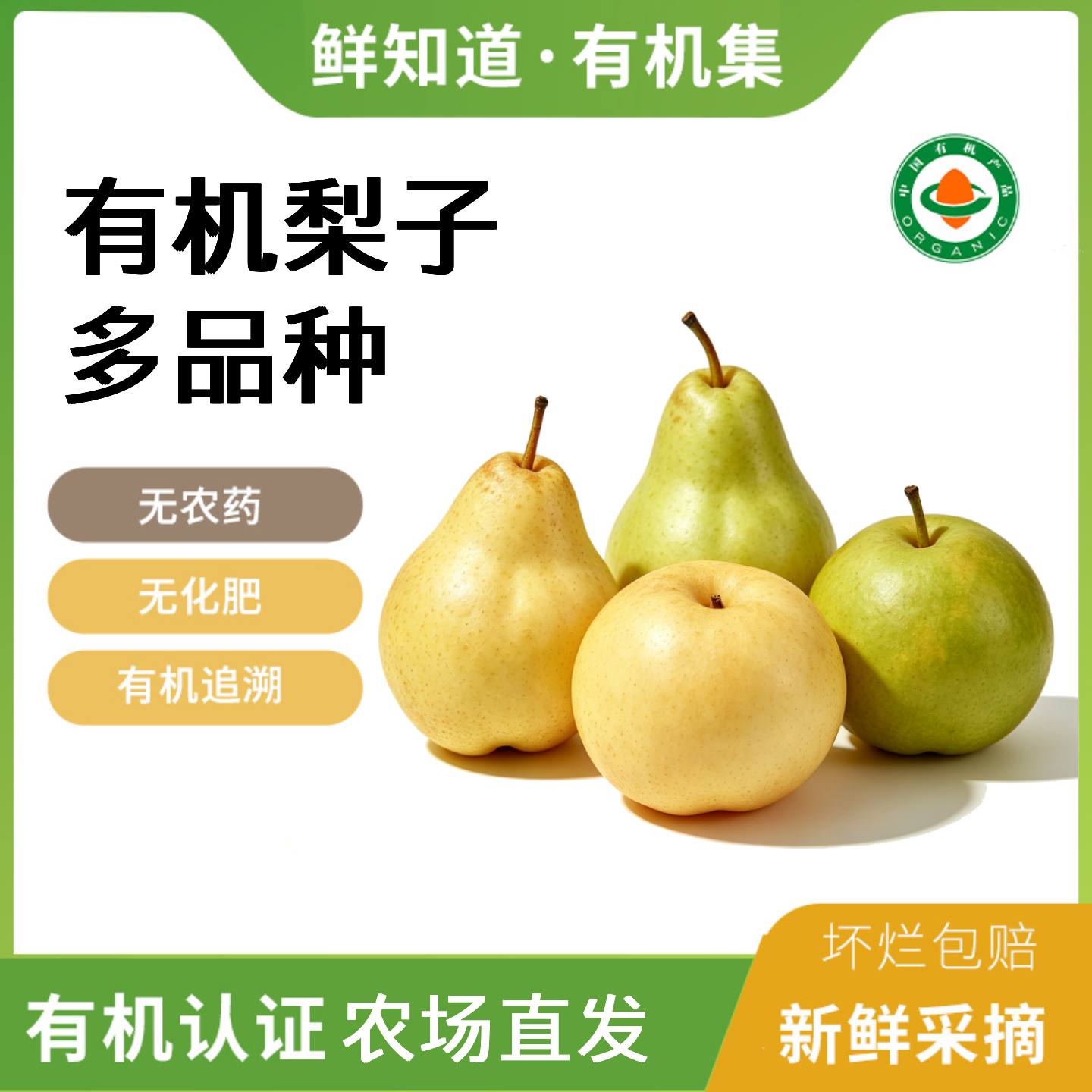 有机梨新鲜现摘皇冠梨多品种可选
